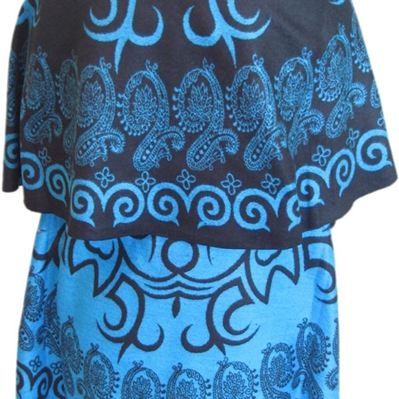 Pashmina Cashmere Wrap Silky SoftTeal Aqua Reversible Ruffled Shawl Poncho Cape - Picture 2 of 6